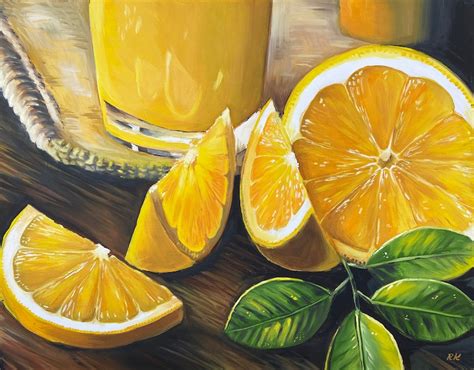 Oranges Painting Citrus Original Art Fruits on Canvas Oranges | Etsy