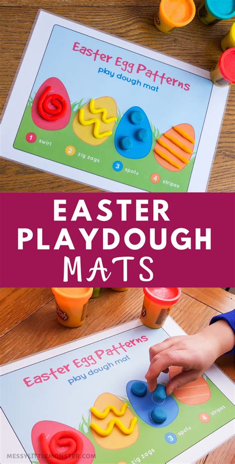 Easter Egg Patterns Playdough Mat Messy Little Monster