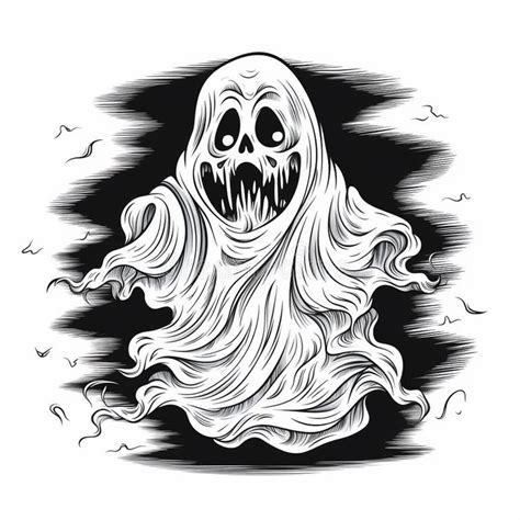 Hand-Drawn Ghost for Halloween Halloween Craftsmanship Stock Illustration - Illustration of ...