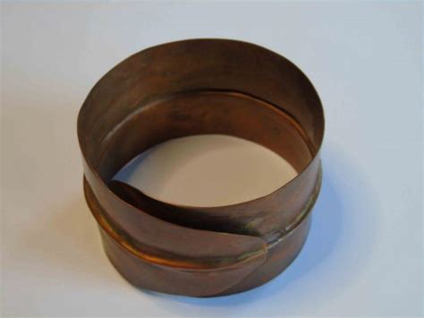 Fold Formed Bracelet Made From Copper With Overlapping Design