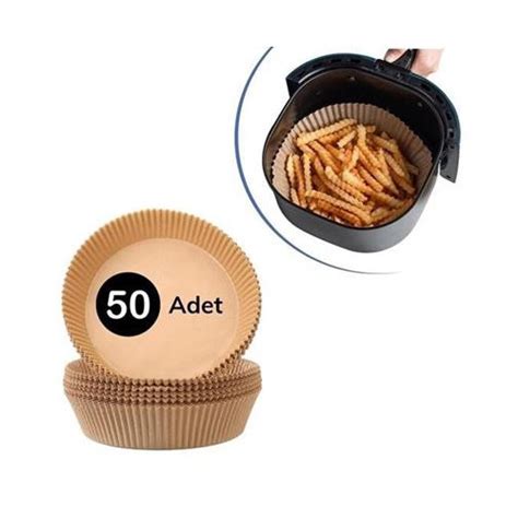 50 Adet Air Fryer Pişirme Kağıdı Tek Kullanımlık Hava Fritöz Yağ