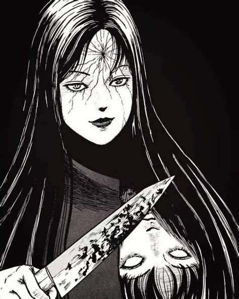 Junji Ito Horror Drawing Horror Art Black And White Posters Black