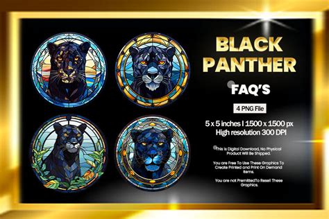 Black Panther Stained Glass Graphic By Hurairagraphics · Creative Fabrica