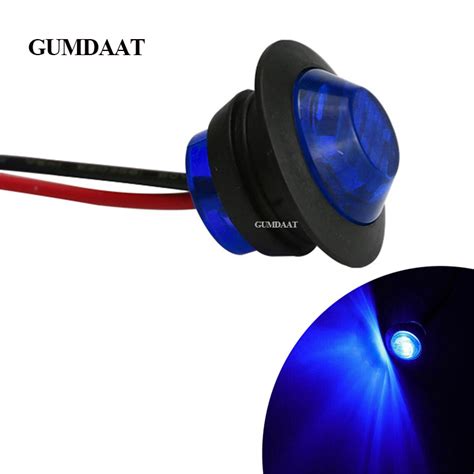 Blue 12v Mini Round Led Side Marker Indicator Lorry Trailer Bullet Clearance Lights 24v China