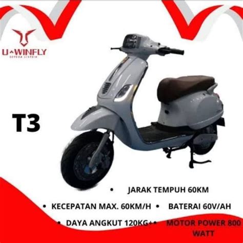 Jual Uwinfly T3 Motor Listrik Model Vespa Molis Shopee Indonesia