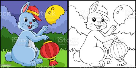 Rabbit Holding Chinese Lantern Illustration Stock Illustration Download Image Now Astrology