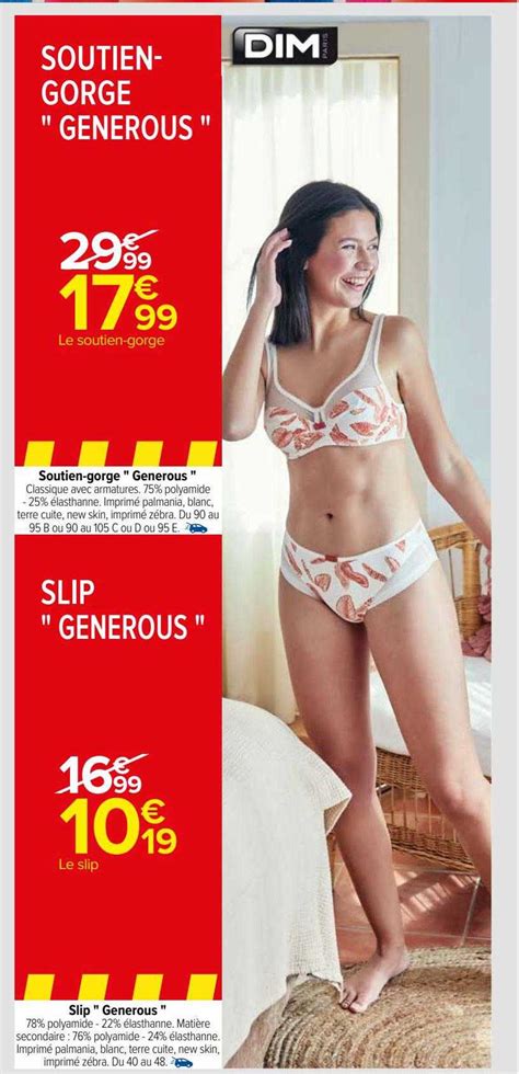 Promo Soutien Gorge Generous Slip Generous Chez Carrefour