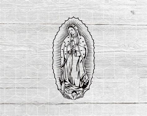 Virgen De Guadalupe SVG PNG File Virgin Mary Svg Mother Mary Svg