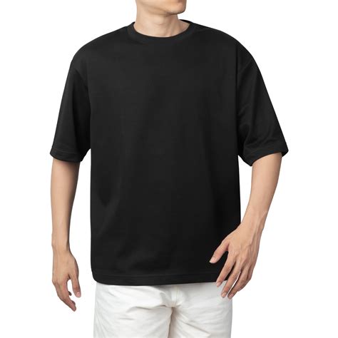 Man In Black Oversize T Shirt Mockup Design Template Png