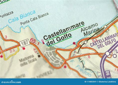 Castellammare Del Golfo. Map Stock Image - Image of city, focus: 114803041