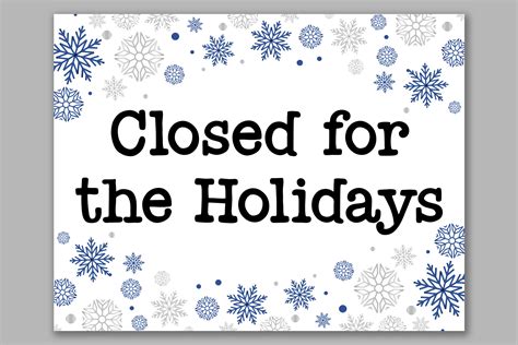 Closed Signs For Holidays