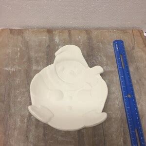 Ceramic Bisque Snowman Dish Ready To Paint Etsy