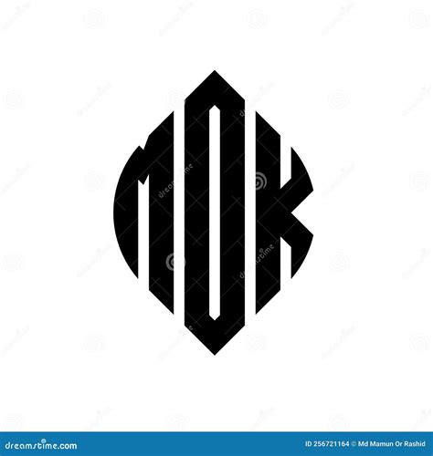 MOK Circle Letter Logo Design with Circle and Ellipse Shape. MOK