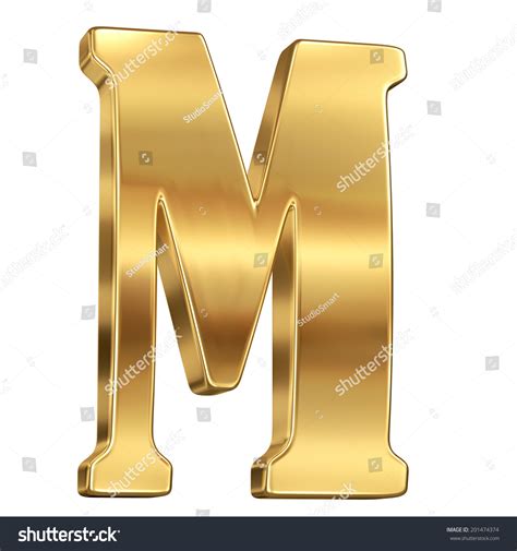 Letter M Gold Solid Alphabet Stock Illustration Shutterstock