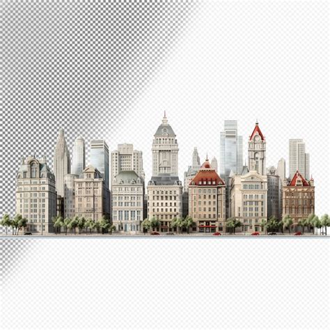 Premium Psd 3d City Buildings Transparent Background