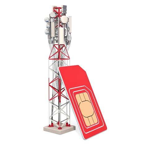 Premium Photo Sim Card With Mobile Tower 3d Rendering