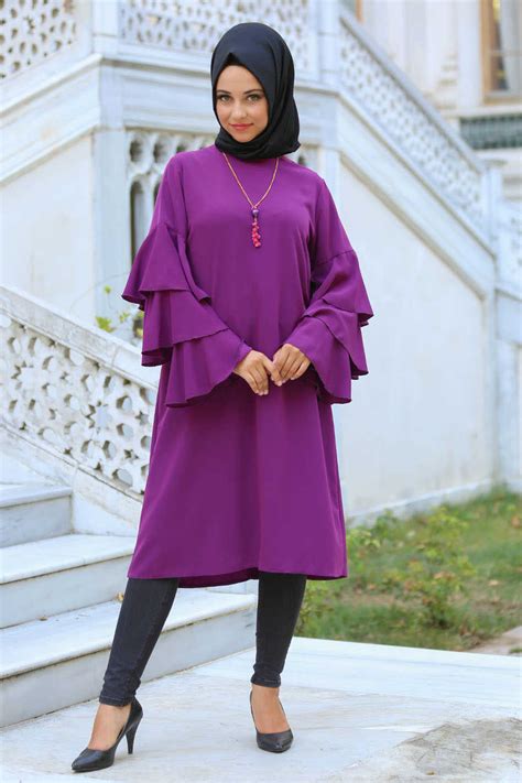 Neva Style Purple Hijab Evening Dress Mor Neva Style