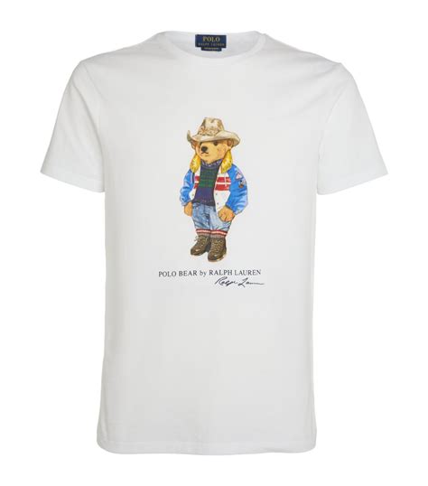 Mens Polo Ralph Lauren White Polo Bear T Shirt Harrods Uk