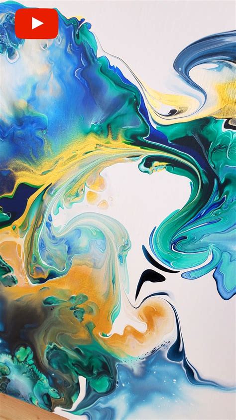 Gorgeous Acrylic Pour Painting With Just Paint And Water Ocean Dance