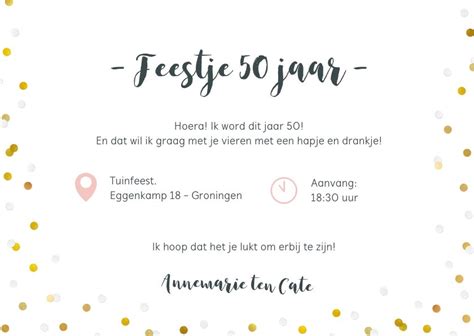 Uitnodiging Verjaardagsfeest Confetti Kaartje Go