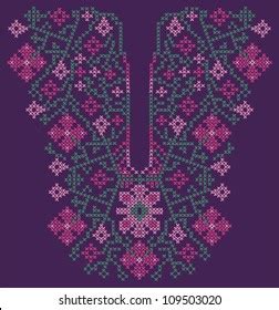 Neckline Embroidery Cross Stitch Stock Vector Royalty Free 109503020