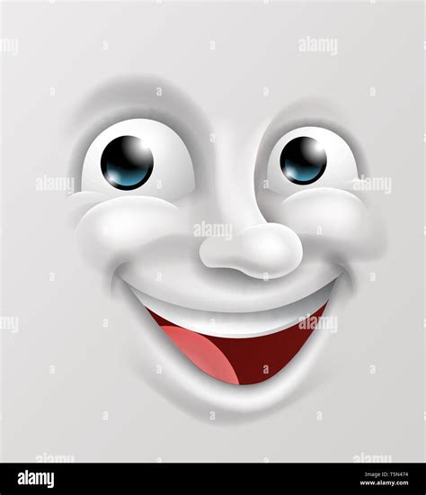 Happy Cartoon Emoticon Face Stock Vector Image Art Alamy