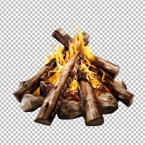 Premium PSD Ultrarealistic Campfire With Burning Wood Isolated On