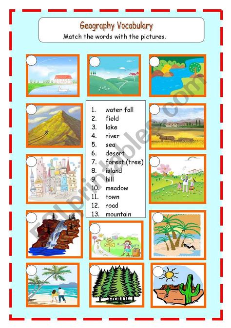 Geogrphy Landscapes ESL Worksheet By Areevan