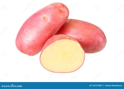 Batata Vermelha Crua Isolada No Fundo Branco Imagem De Stock Imagem