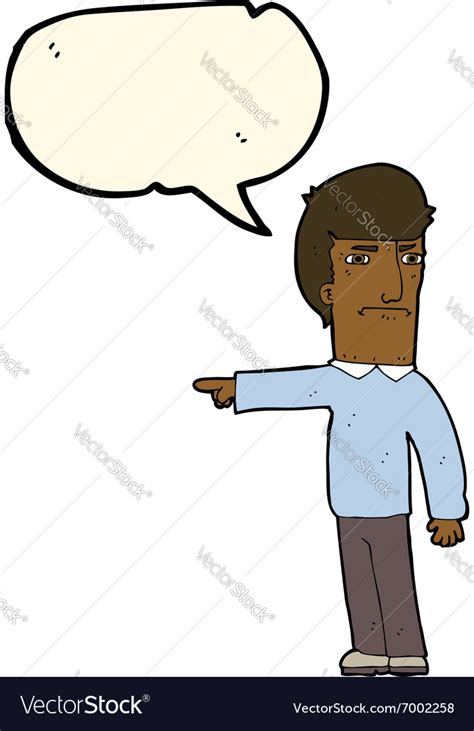 Cartoon Man Pointing With Speech Bubble Royalty Free Vector