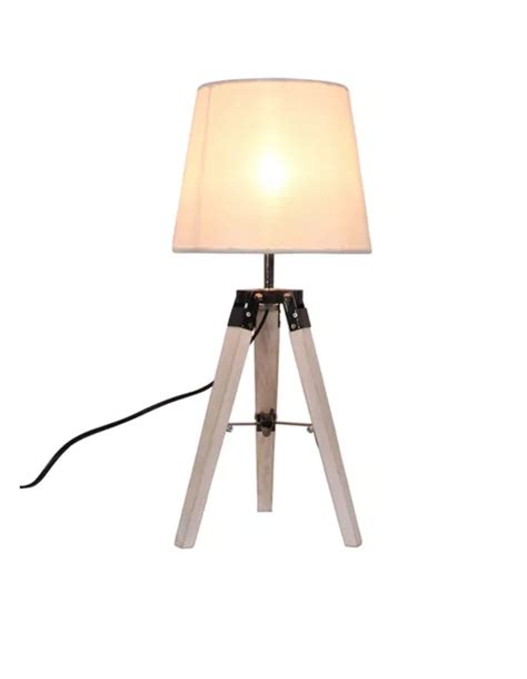 Lámpara Portátil Luminaria Mesa Tripode Madera Minimalista Trend Home