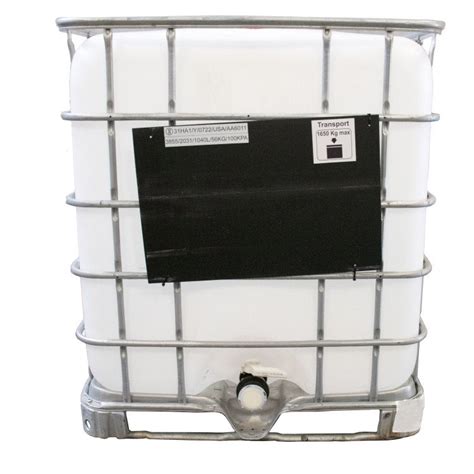 275 Gallon Reconditioned IBC Tote Natural Bottle 6 Fill Cap No Vent