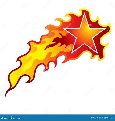 Flaming Shooting Star Vector Illustration 49748622