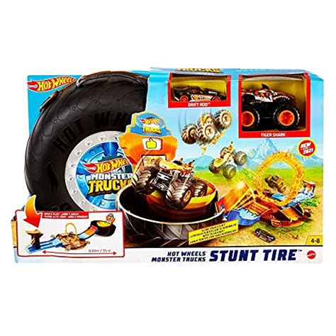 Hot Wheels Le Kit De Jeu Monster Trucks S Ouvre Pour R V Ler L Ar Ne Avec Lanceur Pour