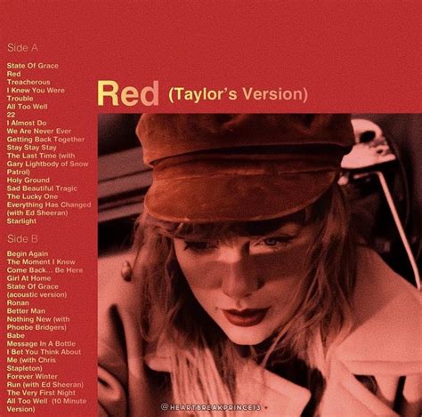 Red Taylors Version Canciones De Taylor Swift Fotos Videos Taylor