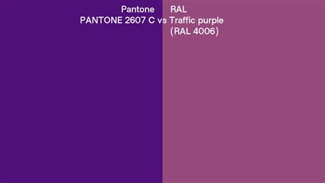 Pantone 2607 C Vs RAL Traffic Purple RAL 4006 Side By Side Comparison