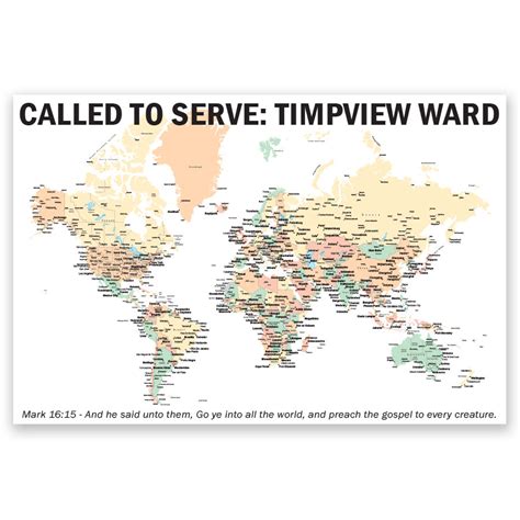 Personalized LDS World Mission Map Poster in LDS Posters & Banners on ...