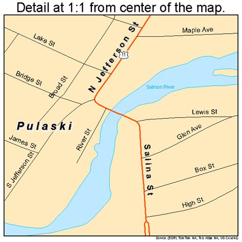 Pulaski New York Street Map 3659960