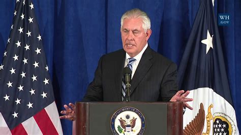 Press Briefing With Secretary Of State Rex Tillerson Youtube