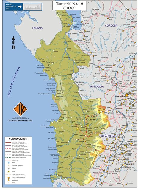 Mapa de carreteras del Chocó Tamaño completo Gifex