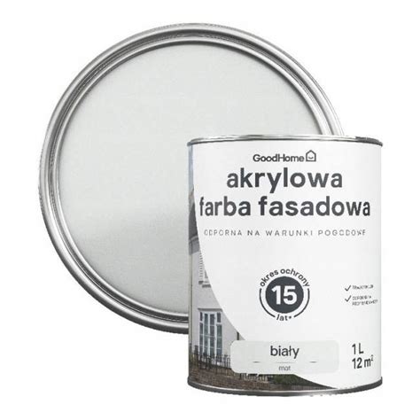 Farba elewacyjna GoodHome biała 1 l 5059340319186 Cena Opinie