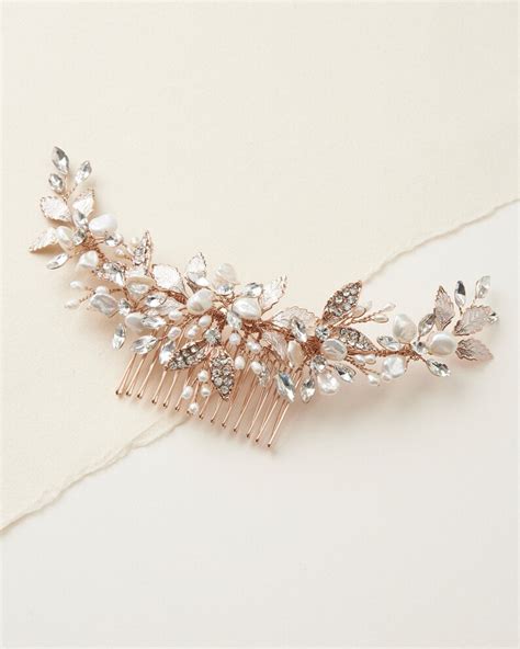 Pearl Bridal Comb Pearl Wedding Hair Comb Floral Bridal Hair Etsy