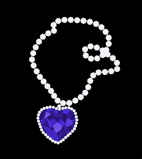 The Heart Of The Ocean Necklace Vector Illustration Of A Blue Diamond