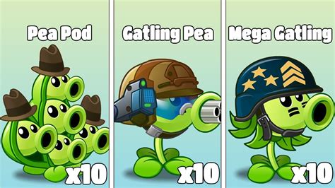 PvZ 2 Challenge Every Peashooter X10 Use 5 Plant Food Vs Porter