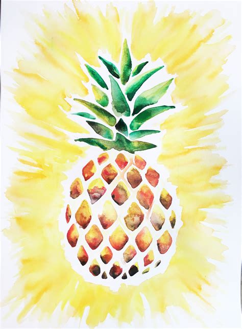 Watercolor Pineapple Watercolor Pineapple