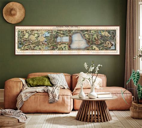 a living room filled with furniture and a large painting on the wall ...