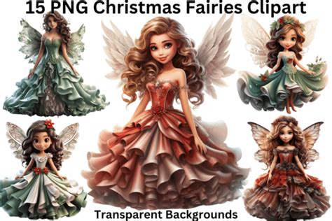 15 PNG Christmas Fairies Clipart Graphic By Imagination Station