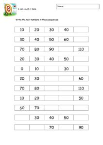 Count By 10 Worksheets Free CountingWorksheets