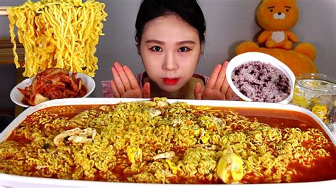 Sub 김치라면6 계란4 밥2 라면 먹방 Mukbang Eating Sound Youtube