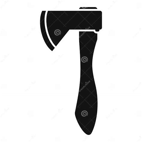 Black Axe With Wooden Handle For Cutting Wood Stock Illustration